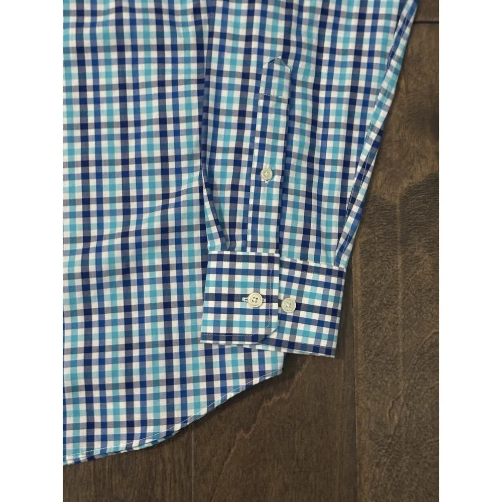 Banana‎ Republic Lot Of Two Mens Blue Plaid Button Down Non Iron Slim Fit Size M